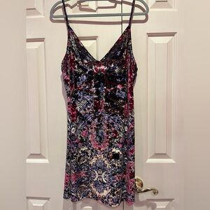 Free People Intimately Velvet Slip Dress Mini V-Neck Size L